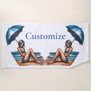 Serviette De Plage Bikini Girl Beach Napping Thunder_Cove