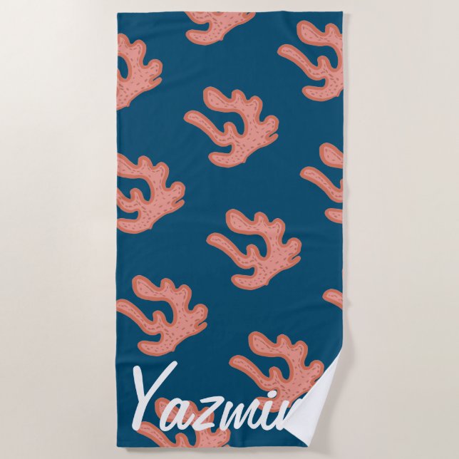 Serviette De Plage Bio Coral Reef Botanique Floral Beach Art (Devant)