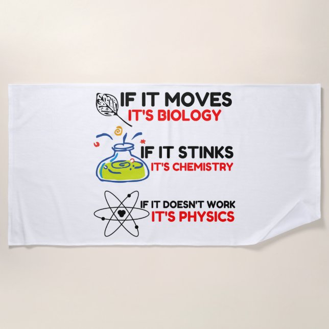 SERVIETTE DE PLAGE BIOLOGIE SCIENTIFIQUE CHIMIE PHYSIQUE (Devant)