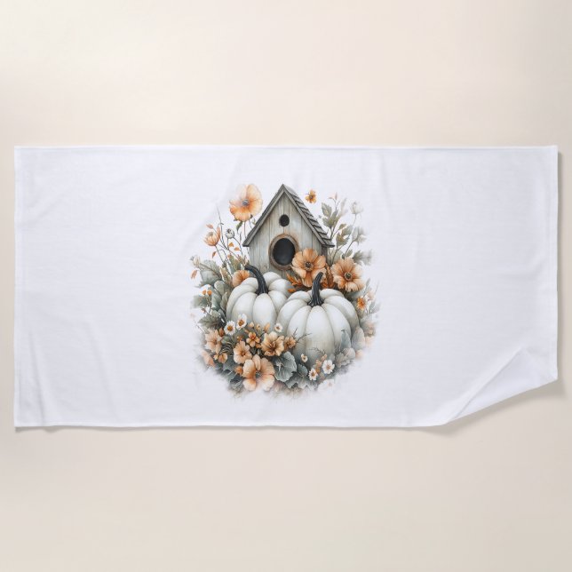 Serviette De Plage Birdhouse Shirt Country Citrouille (Devant)