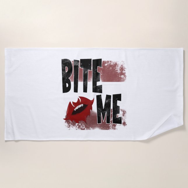 Serviette De Plage Bite me - Citation Cool - Halloween - Bat (Devant)