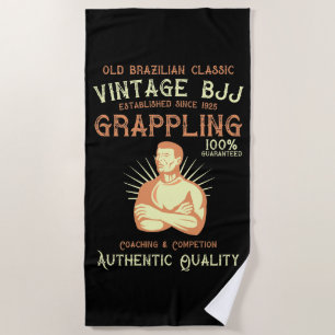 Serviette De Plage BJJ Vieux brésilien Classic Grappling style rétro
