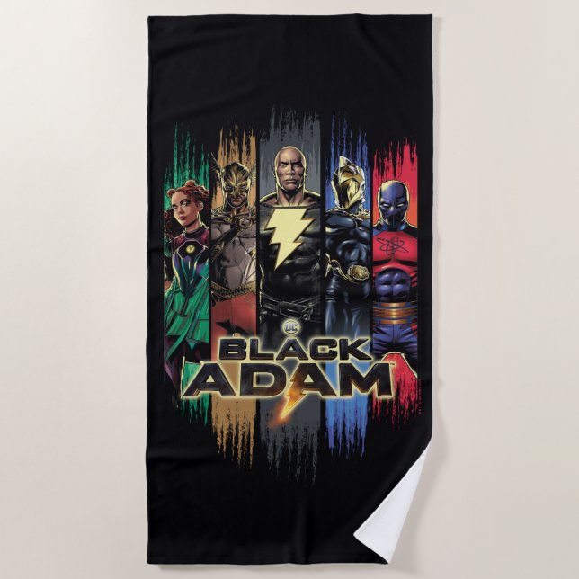 Serviette De Plage Black Adam Characters In Stripes Graphic (Devant)