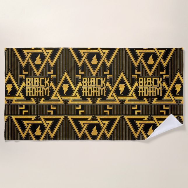 Serviette De Plage Black Adam Lightning Bolt Motif triangulaire (Devant)