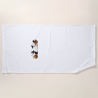 Serviette De Plage Black Cat Halloween Pumpkin Boo Ghost Witch Spooky