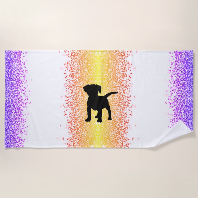 Serviette de plage Black Dog Sparkle (Devant)