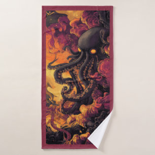Serviette de plage Black Octopus Artwork