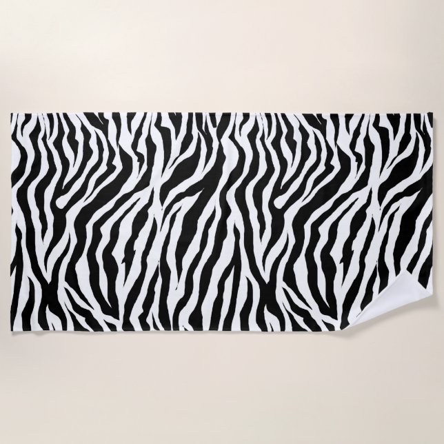 Serviette De Plage Black Safari animal Motif zèbre (Devant)