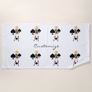 Serviette De Plage Black Spades Blonde Queen Thunder_Cove
