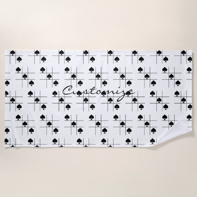 Serviette De Plage Black Spades Tac Toe Thunder_Cove (Devant)