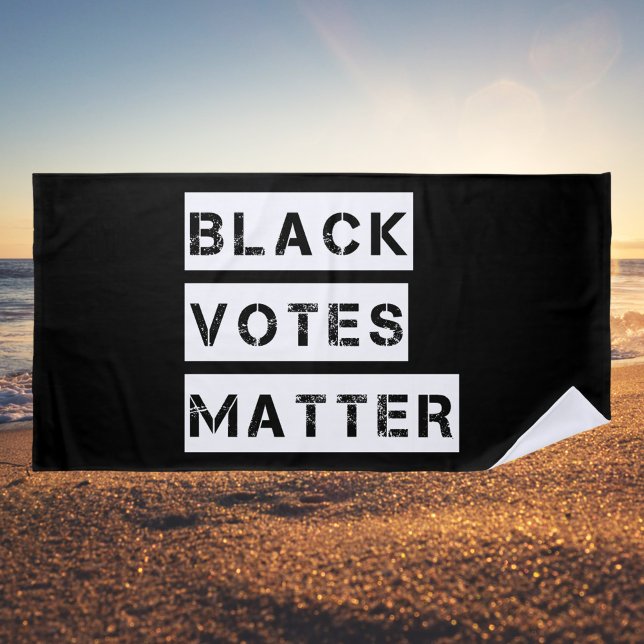 Serviette De Plage Black Votes Matter Stencil Custom Colors (Créateur téléchargé)