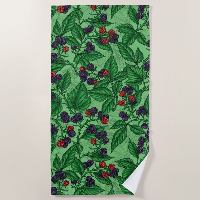 Serviette De Plage Blackberry en vert (Devant)