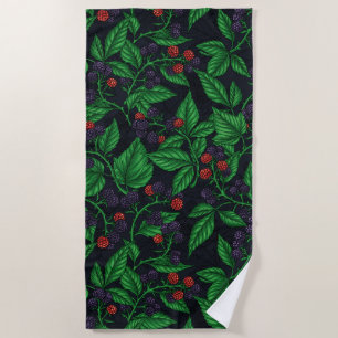 Serviette De Plage Blackberry sur gris foncé