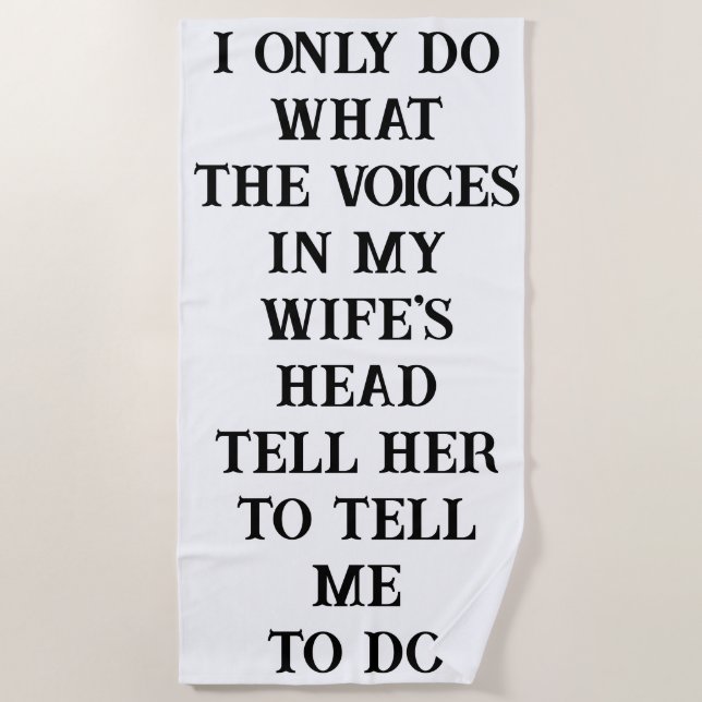 Serviette de plage Blague du mari et de la femme (Devant)