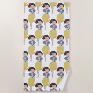 Serviette De Plage Blanc de neige mordant le motif d'Apple 2