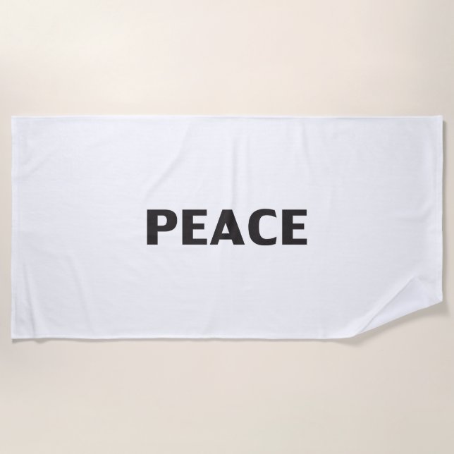 Serviette De Plage Blanc noir blanc simple (Devant)