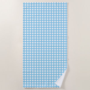 Serviette De Plage Blanc sur Bébé Bleu Moyen Pois horizontaux