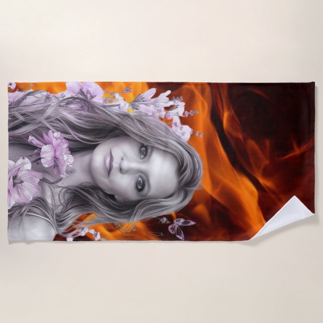 Serviette de plage blanche (Devant)