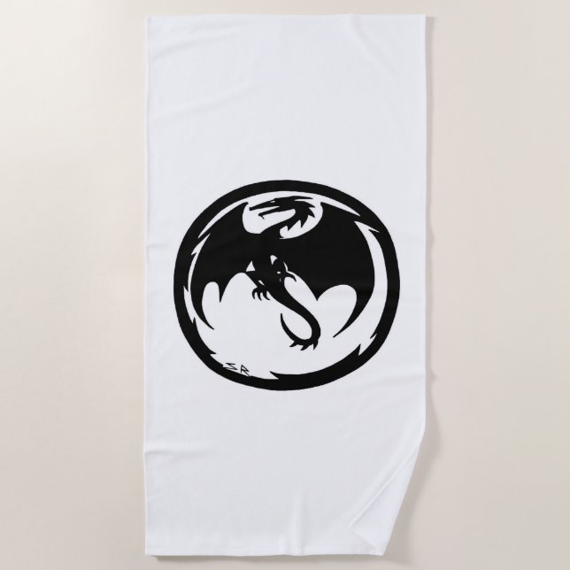 serviette de plage blanche Black Dragon (Devant)