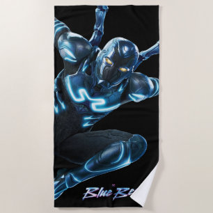 Serviette De Plage Bleu Beetle Leaping Caractère Art