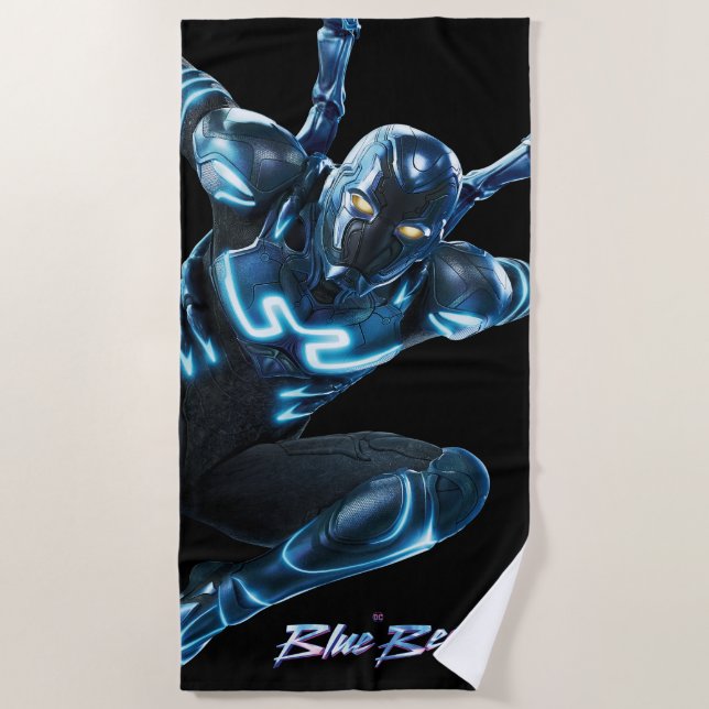 Serviette De Plage Bleu Beetle Leaping Caractère Art (Devant)