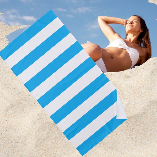 Serviette De Plage Bleu Cérulean Bleu tendance été brillant (Créateur téléchargé)