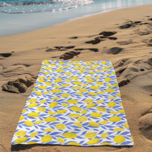 Serviette De Plage Bleu Citron Méditerranée
