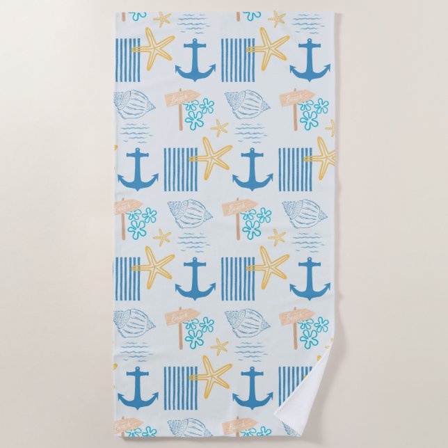 Serviette De Plage Bleu côtier (Devant)