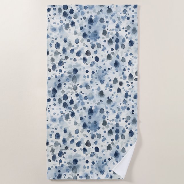 Serviette De Plage Bleu de jour de pluie (Devant)