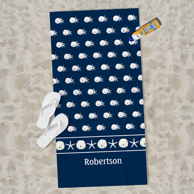 Serviette De Plage Bleu de la Marine côtière Starfish personnalisé (Créateur téléchargé)