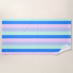 Serviette De Plage Bleu, Lavande, Rose et Monnaie Pastel Grandes vert