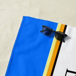 Serviette De Plage Bleu Nautique Bleu Bleu Coloré BLANC