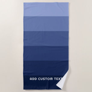 Serviette De Plage Bleu rétro avec nom Simple Sans Serif