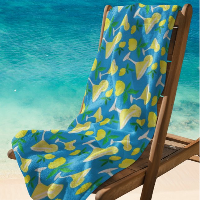 Serviette de plage bleue des Caraïbes Citrons Gout (Ready for summer!)