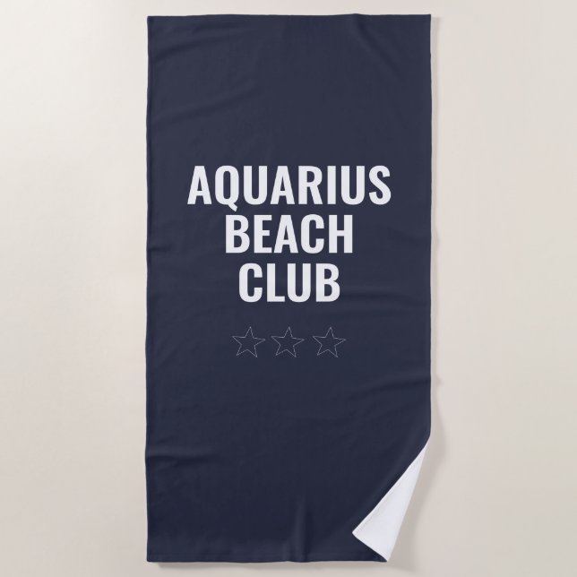 Serviette de plage bleue simple moderne signe du z (Devant)