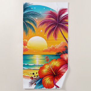 Serviette De Plage Bliss de coucher de soleil tropicale