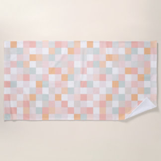 Serviette De Plage Bloc de pixel arc-en-ciel de jeu informatique 8 bi