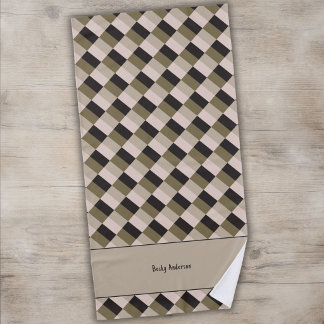 Serviette De Plage Blocs de couleur nuances foncées et beige
