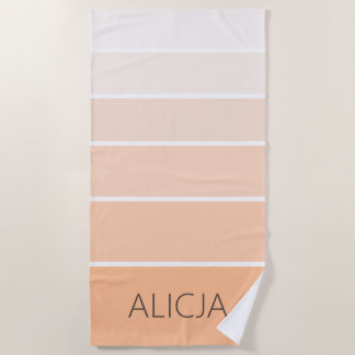 Serviette De Plage Blocs de couleurs - Pêcher Fuzz | Nom élégant