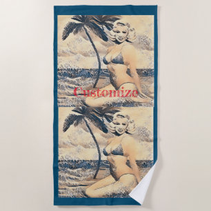 Serviette De Plage Blonde Kneeling Modèle de bikini Thunder_Cove