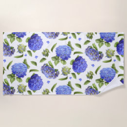 Serviette De Plage Blue Hydrangeas
