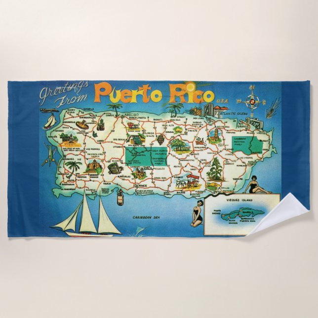 Serviette de plage Blue Porto Rico Greming (Devant)