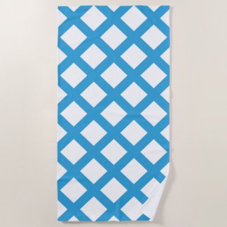 Serviette De Plage Blue White Checker Diamond Pattern