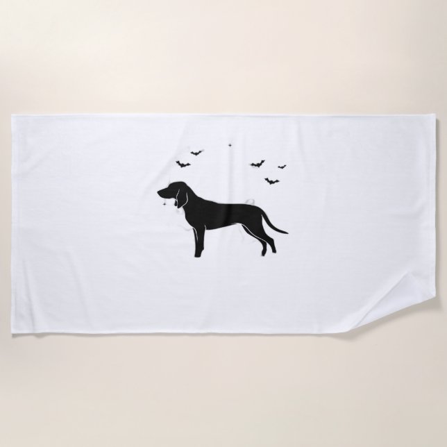 Serviette De Plage Bluetick Chien - Halloween Lune Silhouette Classic (Devant)