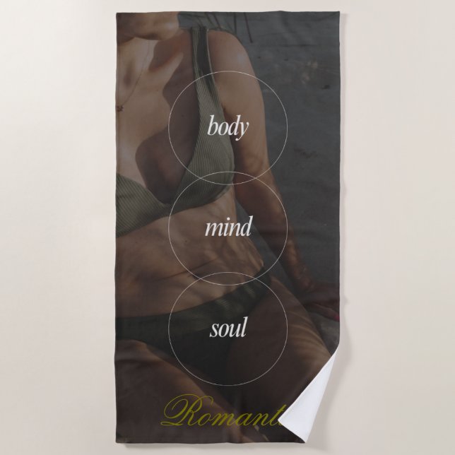 Serviette De Plage #BodyMindSoulRomanticBeachTowel (Devant)