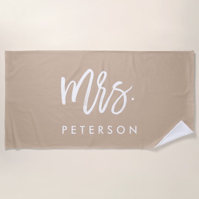 Serviette De Plage Boho Bachelorette personnalisée Lune de miel (Devant)