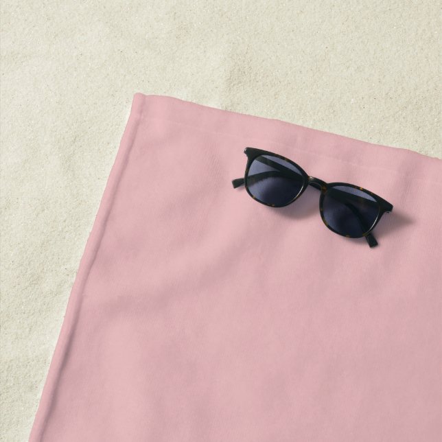 Serviette De Plage Boho Chic Rose Couleur Uni (En situation)