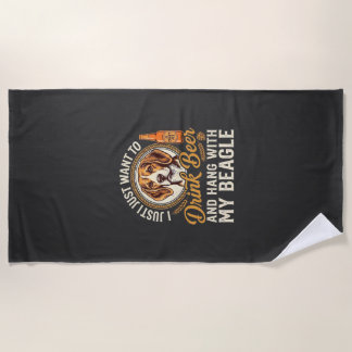 Serviette De Plage Boire Bière Beagle Chien Bière Artisanale Bouteill