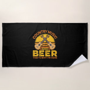 Serviette De Plage Boire De Bières Musique De Pays Et Bière Anniversa