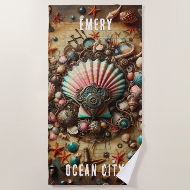 SERVIETTE DE PLAGE BOÎTE À ÉCHELLE WHACKACKACKK WHIMSICAL (Devant)